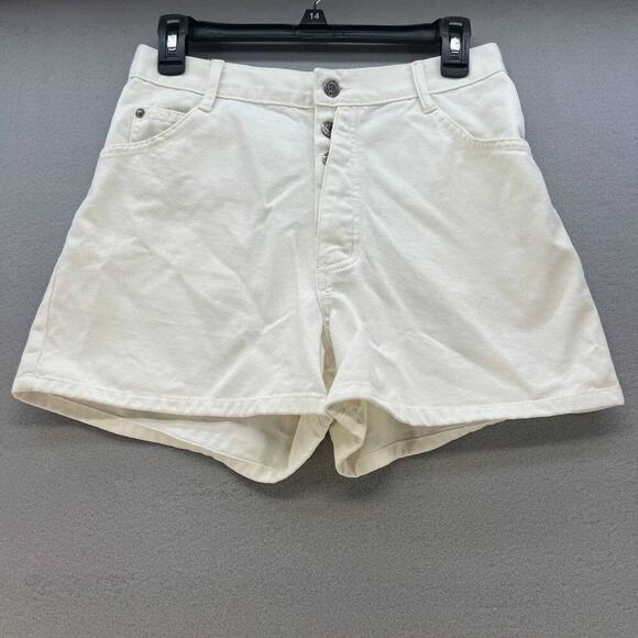Bonjour Pants - Vintage 90's Bonjour Button Fly Women's Jean Shorts Size 11/12 White